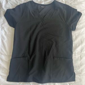 Mandala 6 Pocket Scrub Top size Medium & High Waisted Joggers Black Size Medium